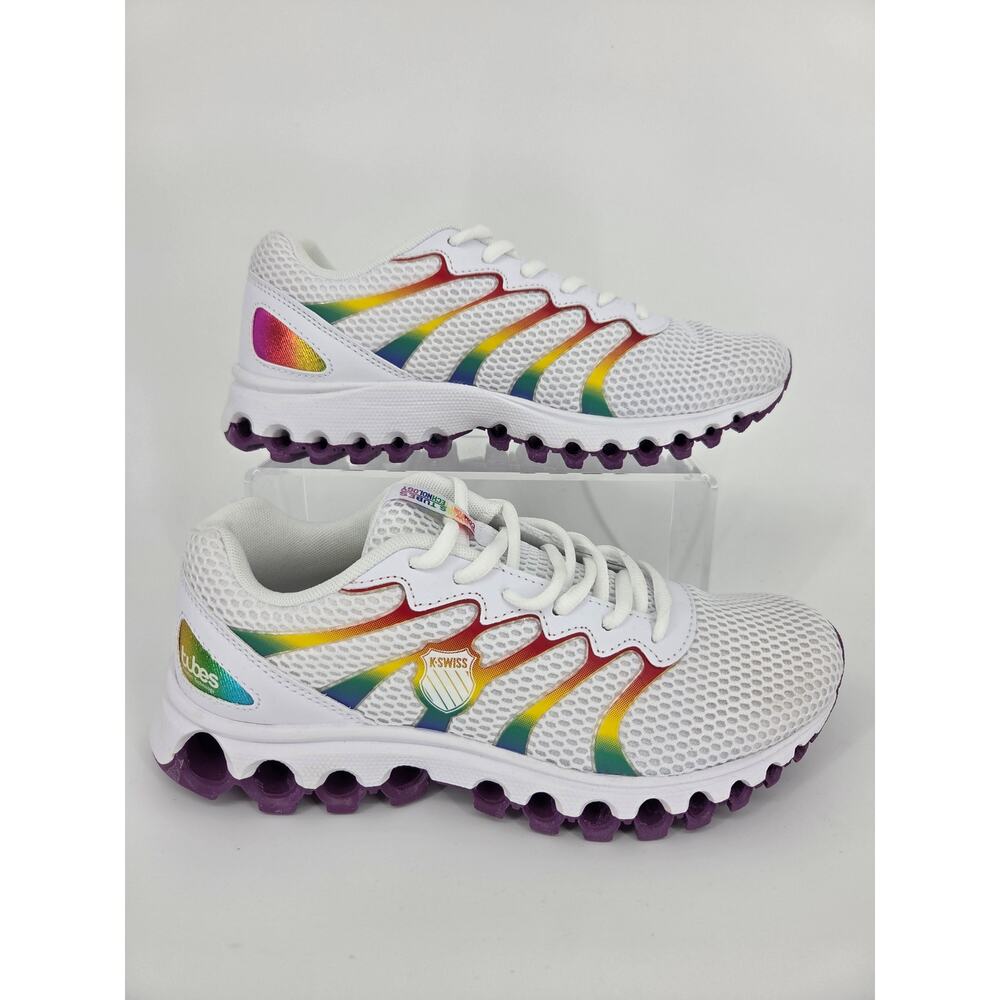 NEW K-Swiss Tubes Comfort 200 Training Shoe Women's 9.5 White Rainbow - Picture 7 of 11